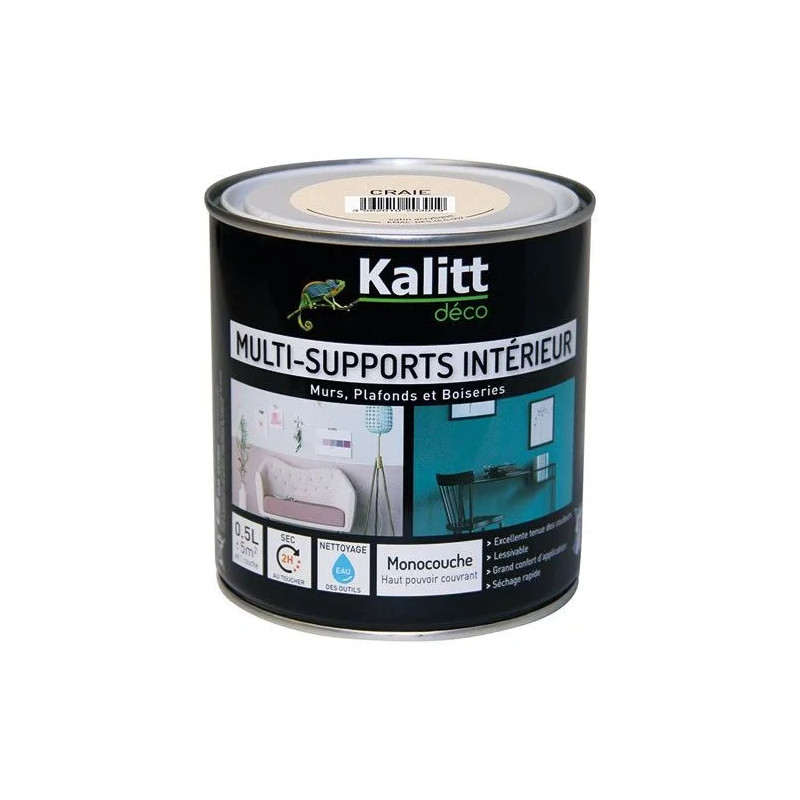 Peinture multi support satin craie 0.5 litre 