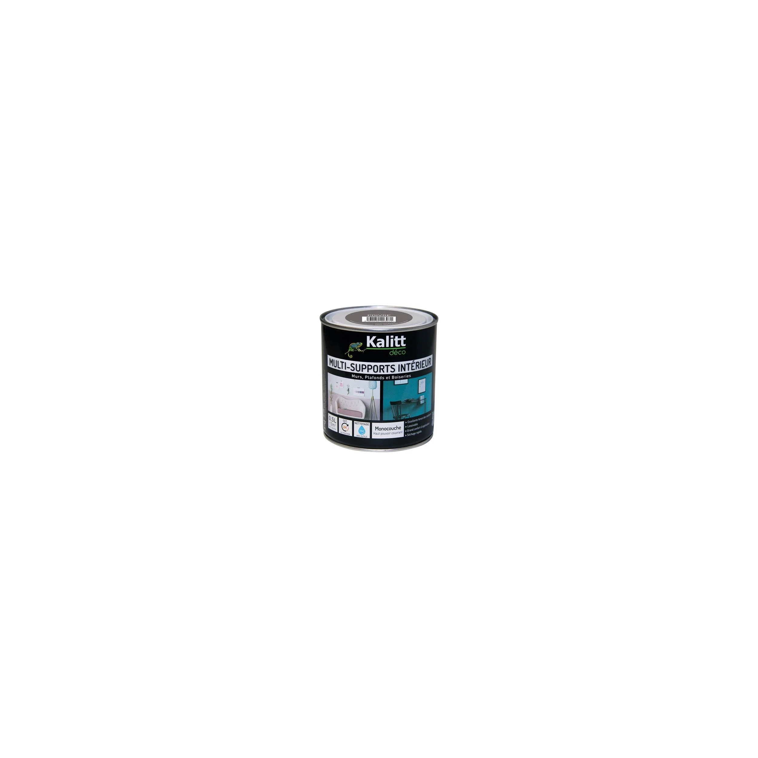 Peinture multi-support satin poivre 0.5 litre 