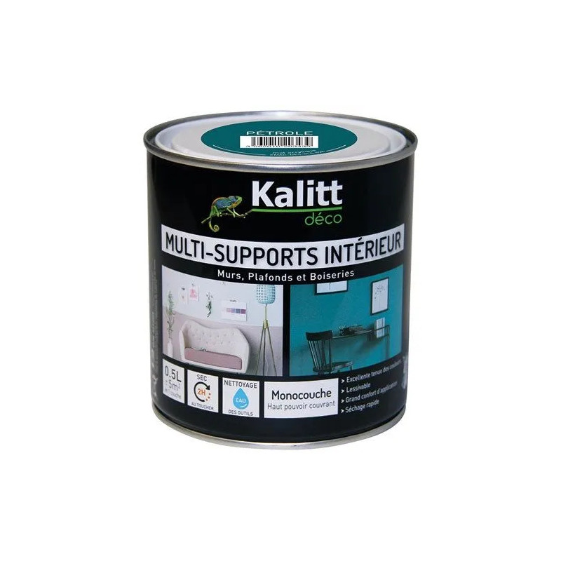 Peinture multi support mat pétrole 0.5 litre 