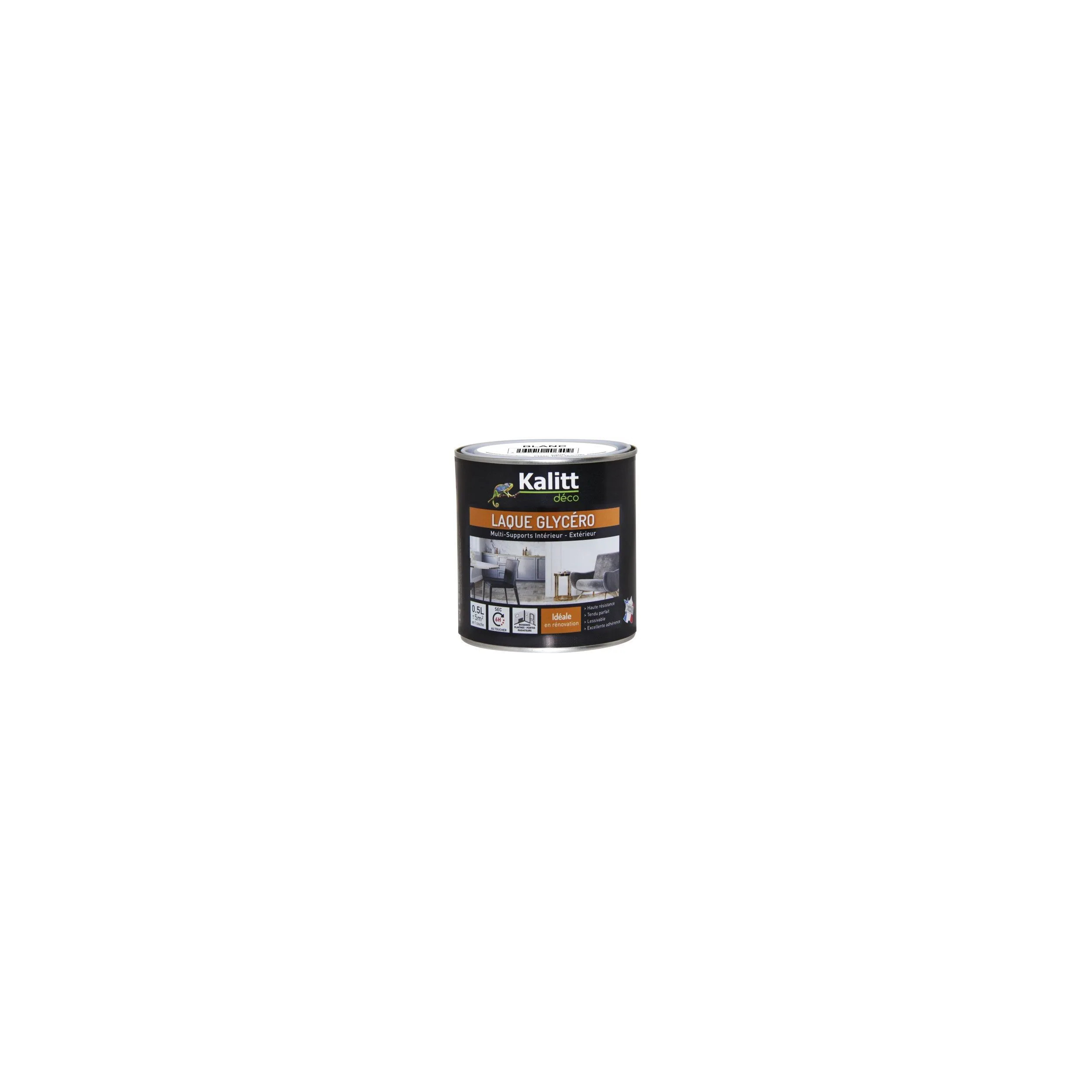 Peinture laque glycéro satin brillant blanc 0.5 litre