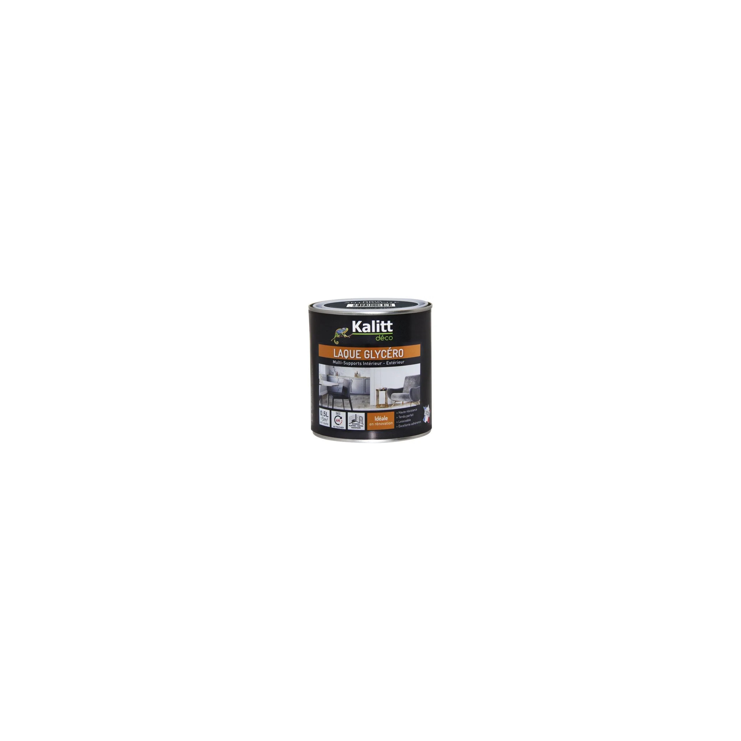 Peinture laque glycéro satin brillant gris 0.5 litre 