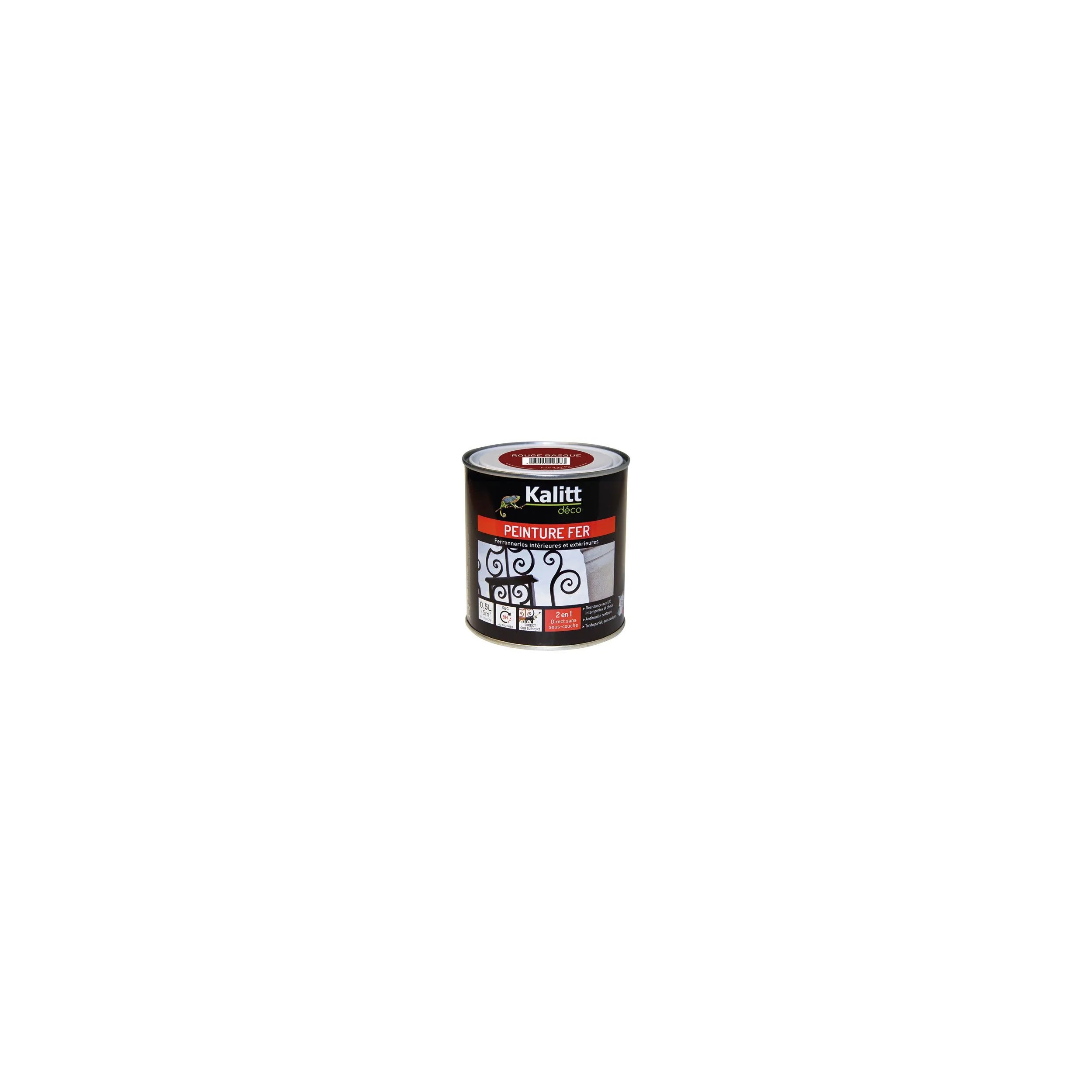 Peinture fer antirouille brillant rouge basque 0.5 litre 