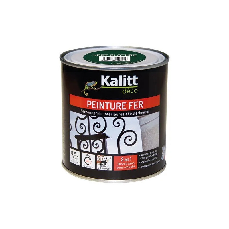 Iron paint anti-rust shiny green fencing 0.5 liter 