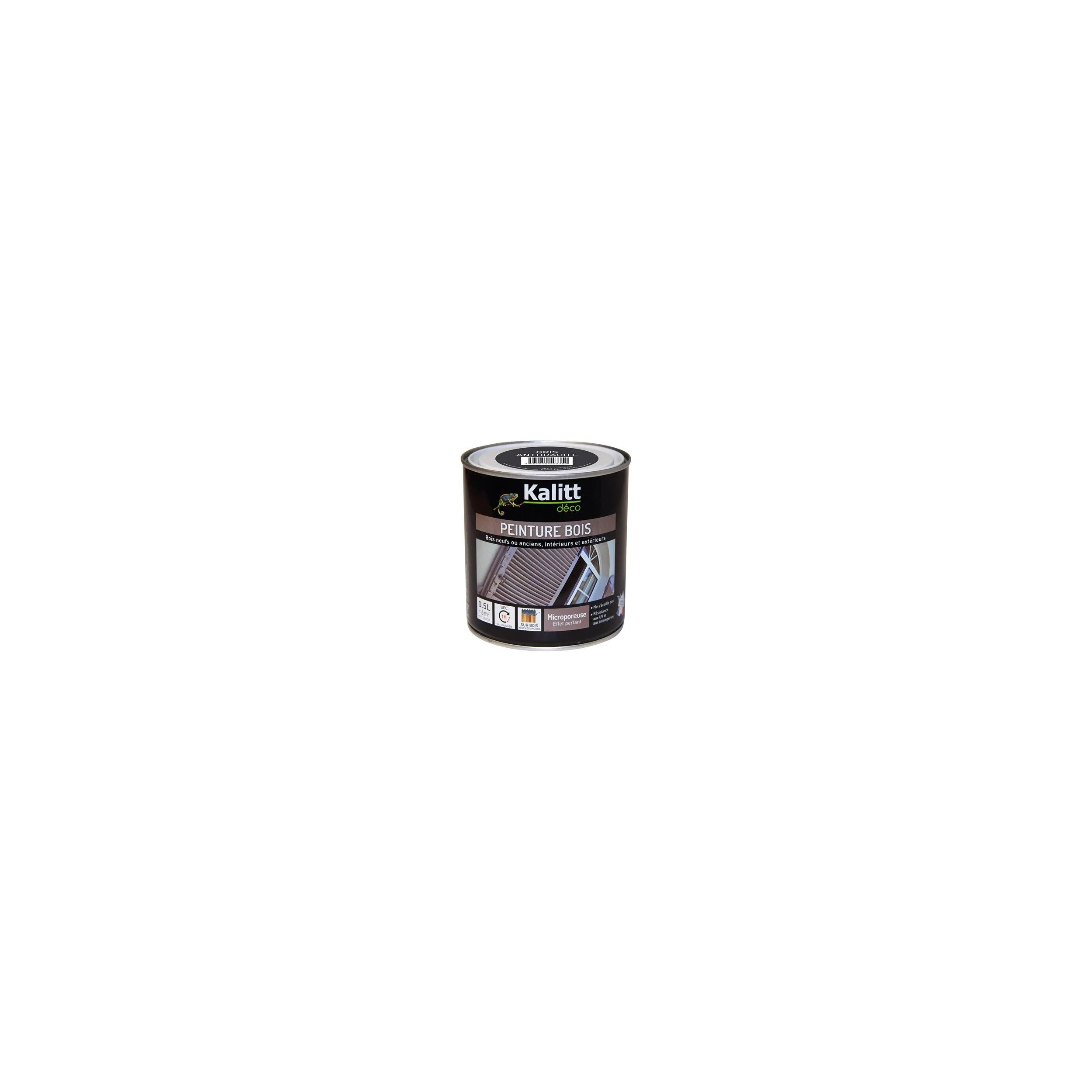 Peinture bois satin gris anthracite 0.5 litre 