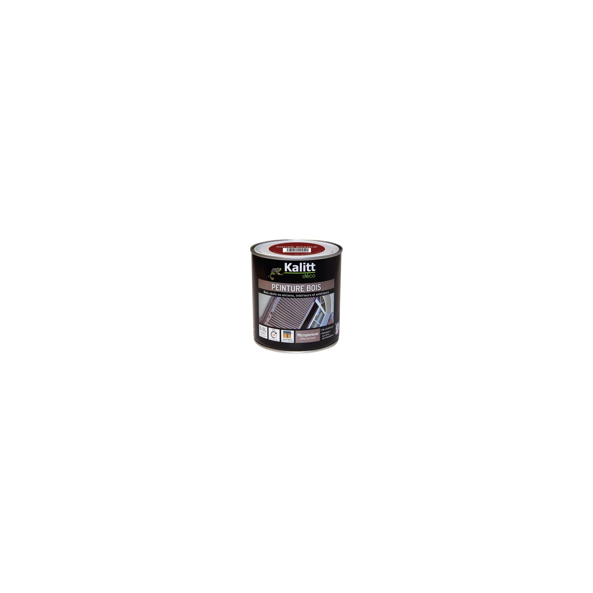 Peinture bois satin rouge basque 0.5 litre 