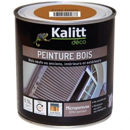 Peinture bois acrylique satin ton bois 0.5 litre 