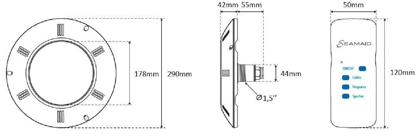 Projecteur plat couleur 270 LED 18W + telecommande