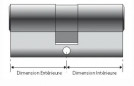 Lock cylinder nickel-plated V6, 30x30 mm, 6 pins, 4 reversible keys