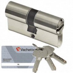 Lock cylinder nickel-plated V6, 30x40 mm, 6 pins, 4 reversible keys