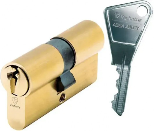 Brass lock cylinder V5, 40x40 mm, 5 pins, 3 reversible keys