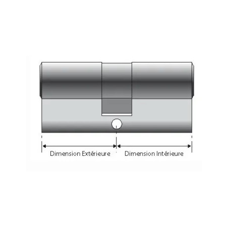 Brass lock cylinder V5, 30x30 mm, 5 pins, 3 reversible keys