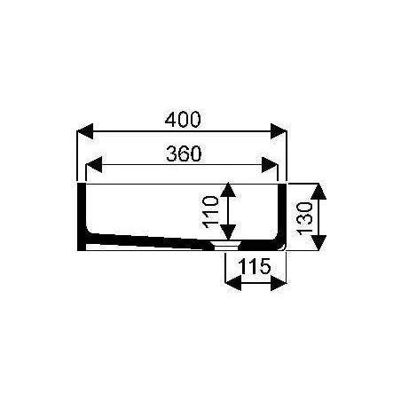 14cm straight-edged band sink, 500x400mm