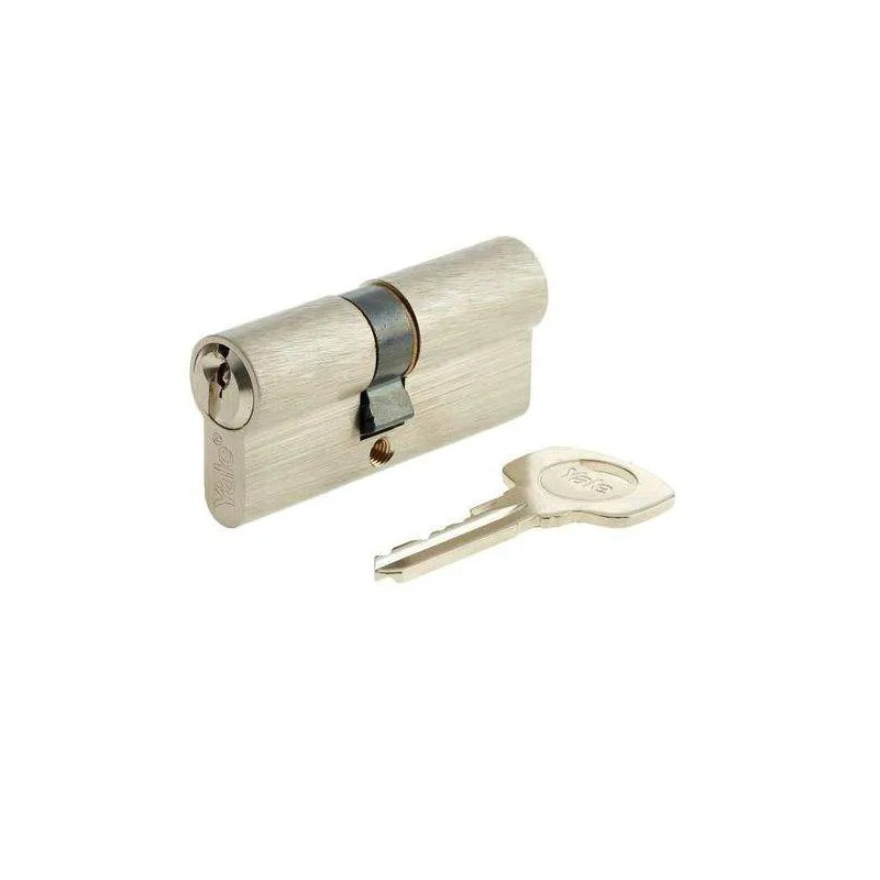 Cylinder series 500+ 30x30mm nickel plated, 5 pins, 3 keys.