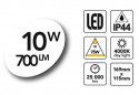 Led bullauge oval 10W, 4000K, warmes Licht 700 lm, 120x180x80, weiß