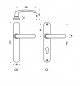 Maniglie per porte con piastra, interasse 195 mm, chiave I, cromate a specchio