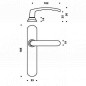 Maniglie per porte con piastra, interasse 165 mm, bocca di canna, cromato a specchio