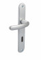 Budget door handle with silver plate, distance between centres 165 mm, key I 