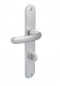 Budget door handle with silver plate, distance between centres 165 mm