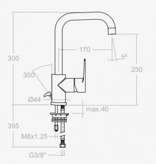 Mitigeur lavabo bec haut avec tirette titanium