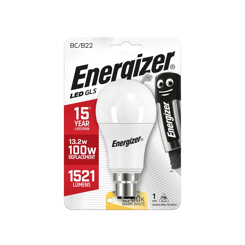 B22 Standard LED Light Bulb, 1521 Lumens, 12.5W/100W, 2700K