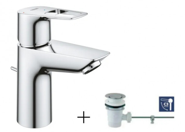 Mitigeur lavabo GROHE \"NOUVEAU BAULOOP\" taille M avec vidage