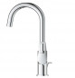 GROHE "NEW BAULOOP" single lever basin mixer, size L high spout with pop-up waste