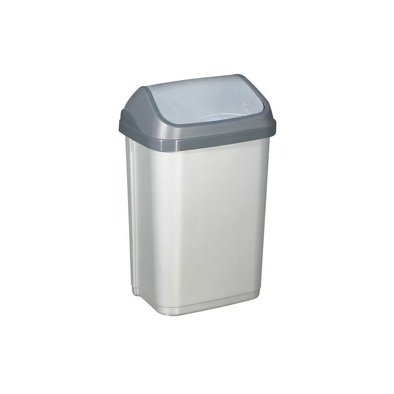 Poubelle couvercle basculant 25 litres, 45x33x20 cm, gris