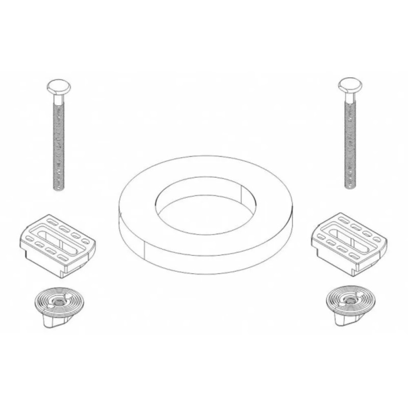 Fixation réservoir WC sur cuvette, visserie avec joint pour Duetto et OLI