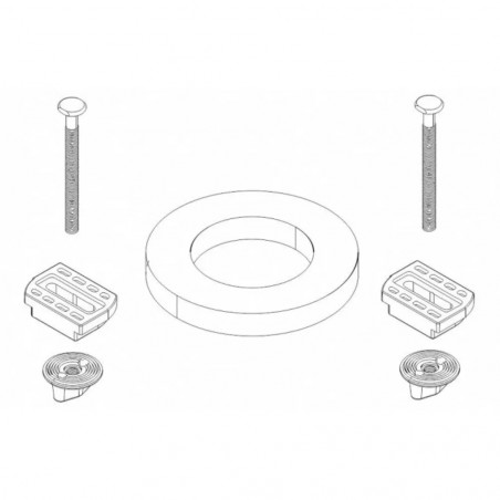 Jeu de fixation avec joint de cuvette pour réservoir PVC Duetto 037163