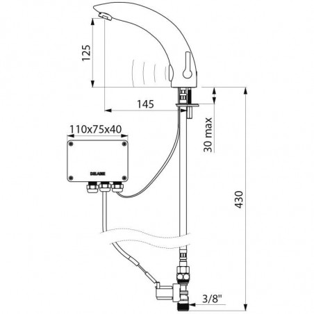 Mezclador monomando de lavabo Tempomatic Mix 2, red 230/12V con transformador