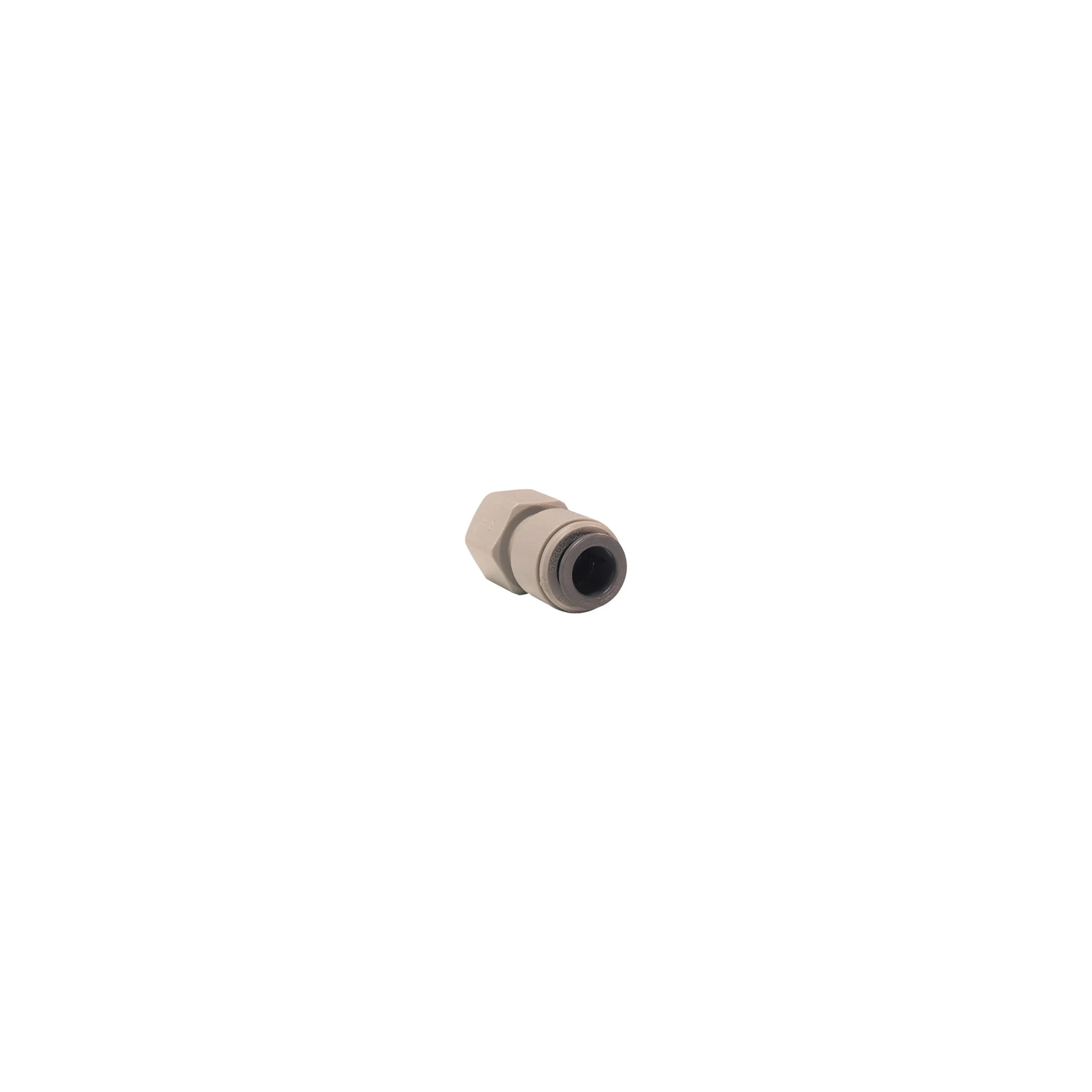 Unión de acetal femenino, negro, fondo plano, 3/4, para manguera de 8mm