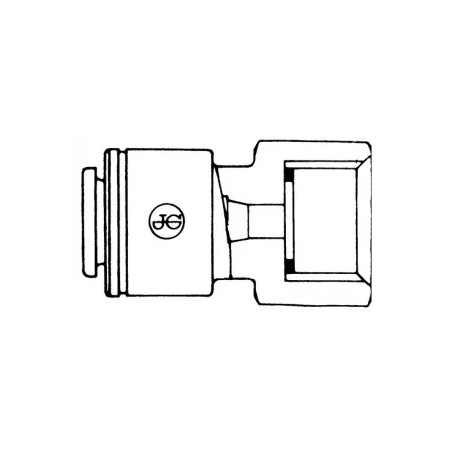 Raccord John Guest femelle 20 x 27 ( 3/8" ), pour tuyau 12 mm, acétal gris 