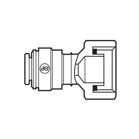 Acoplamiento hembra John Guest 20 x 27 ( 3/8" ), para manguera de 12 mm, acetal negro