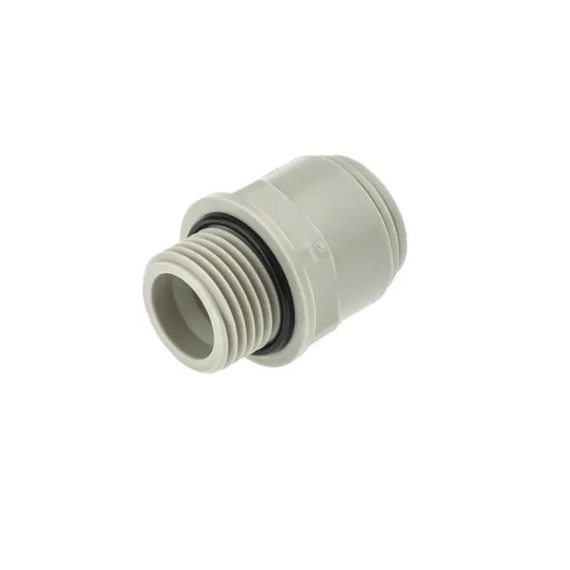 Racor macho John Guest 15 x 21 ( 1/2" ) para manguera de 15 mm, acetal gris