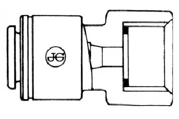  John Guest female coupling 12 x 17 ( 3/8" ), for 15 mm hose, grey acetal 