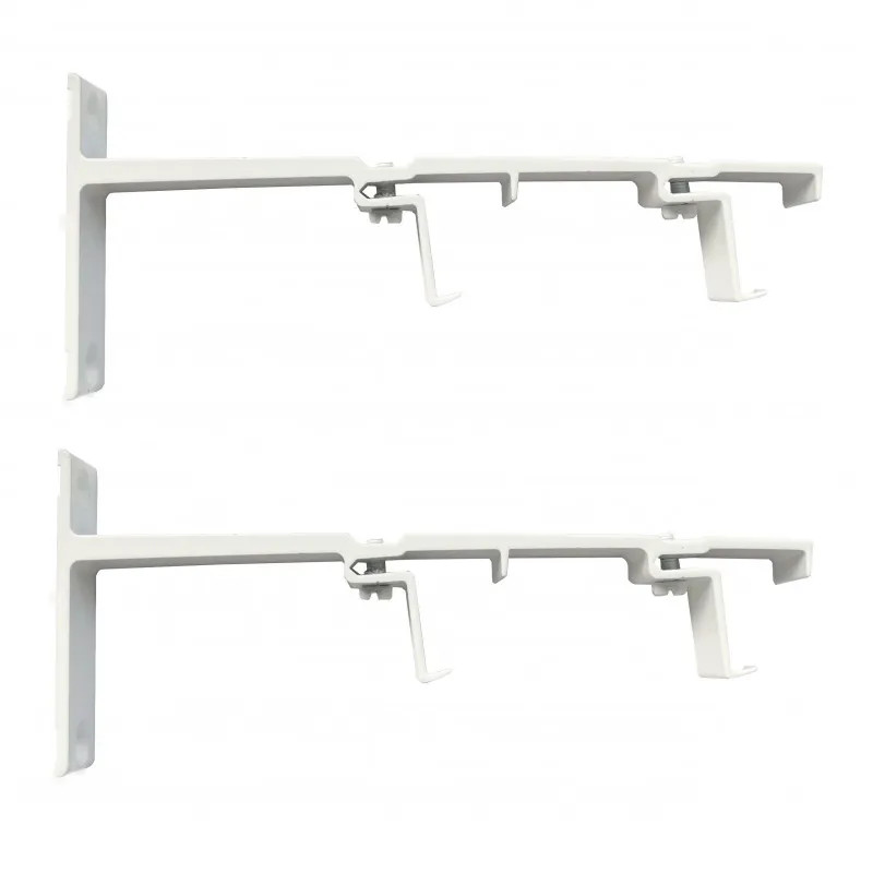 Double support 24x16, front clip, 80 to 140mm, white, 2 pieces