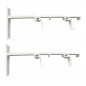 Double support 24x16, front clip, 80 to 140mm, white, 2 pieces