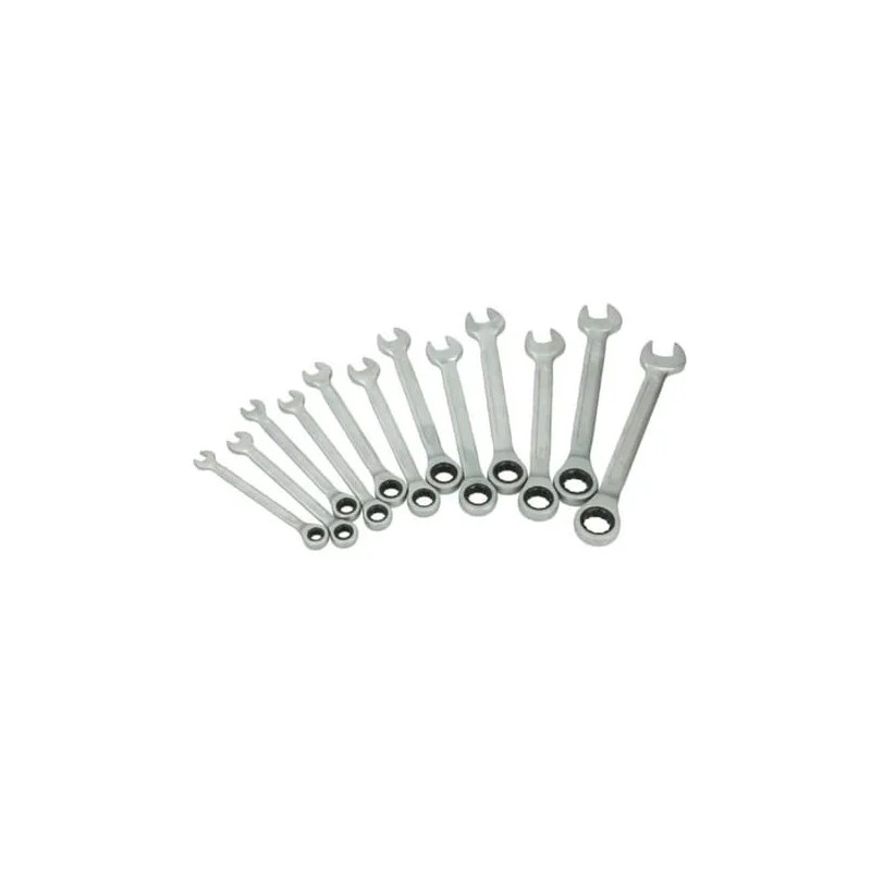 Ratchet wrenches, 12 pieces, 8 to 19 mm