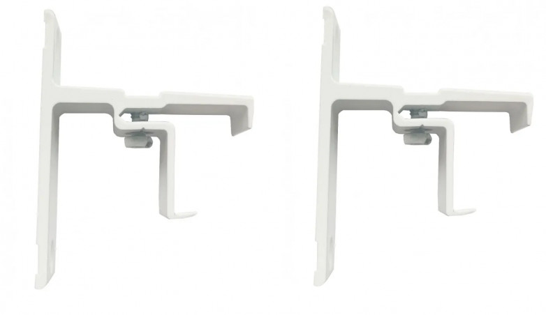 Soporte facial con clip, 24x16mm, proyección 40mm, blanco, 2 piezas