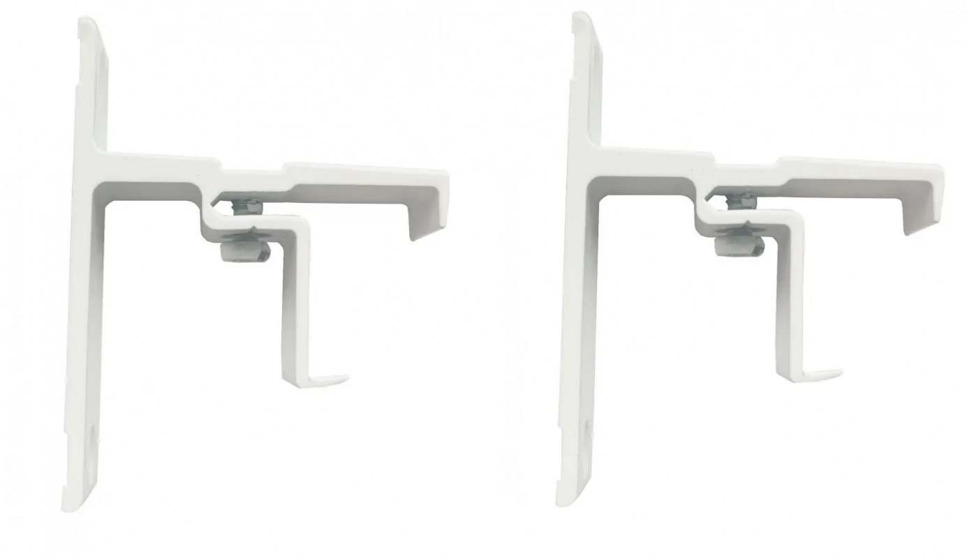 Soporte facial con clip, 24x16mm, proyección 80mm, blanco, 2 piezas