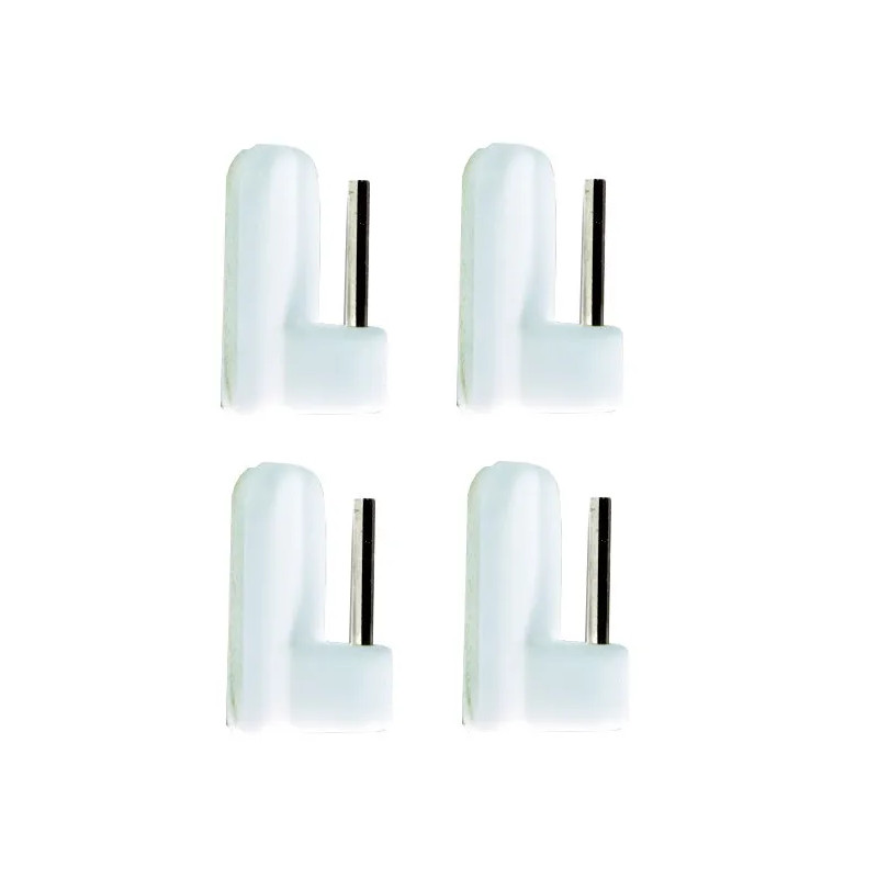 Adhesive rod holder, white, 4 pieces