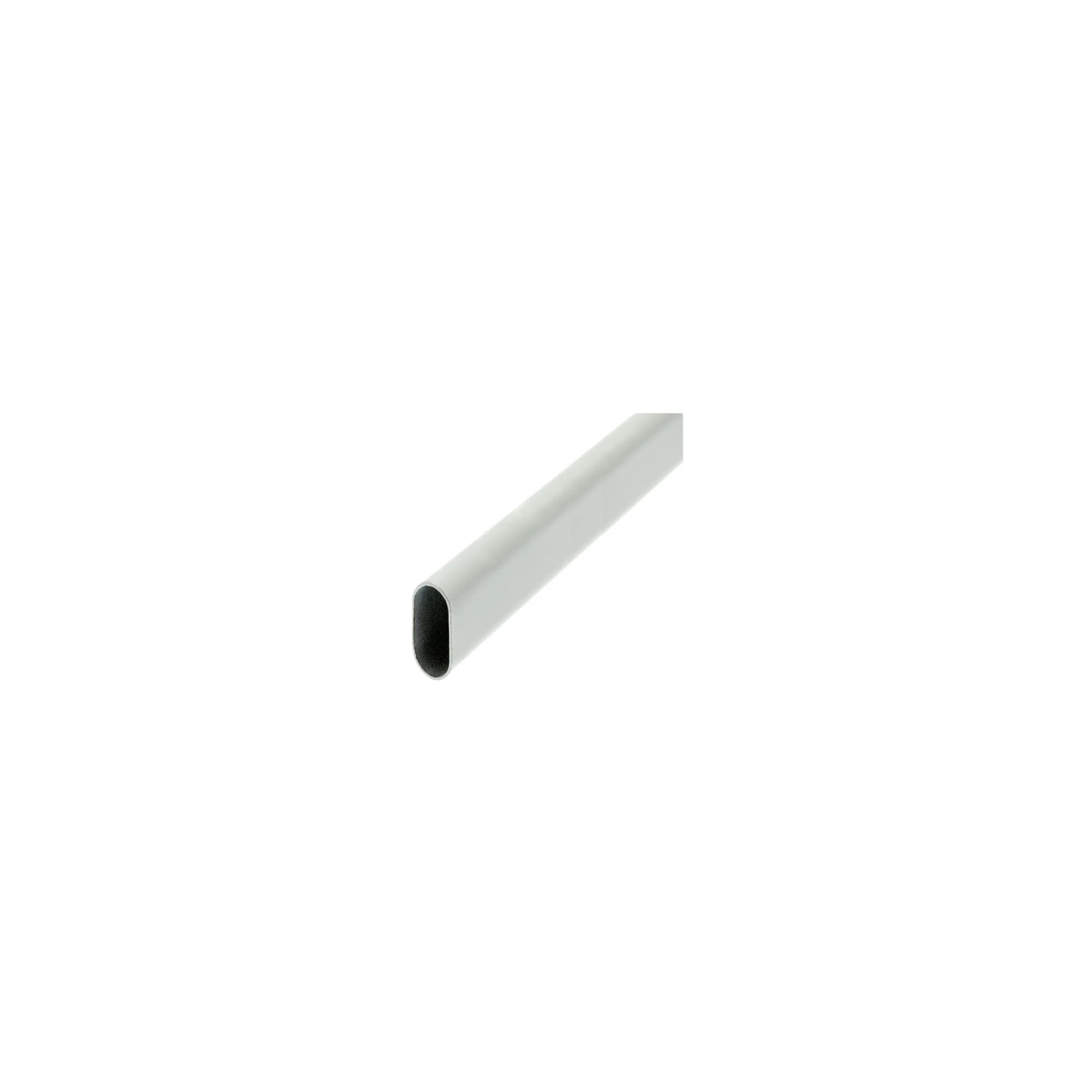 Tube penderie ovale, 30x15 mm, longueur 100cm, blanc