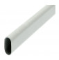 Tube penderie ovale, 30x15 mm, longueur 150cm, blanc