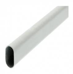 Tube penderie ovale, 30x15 mm, longueur 200cm, blanc