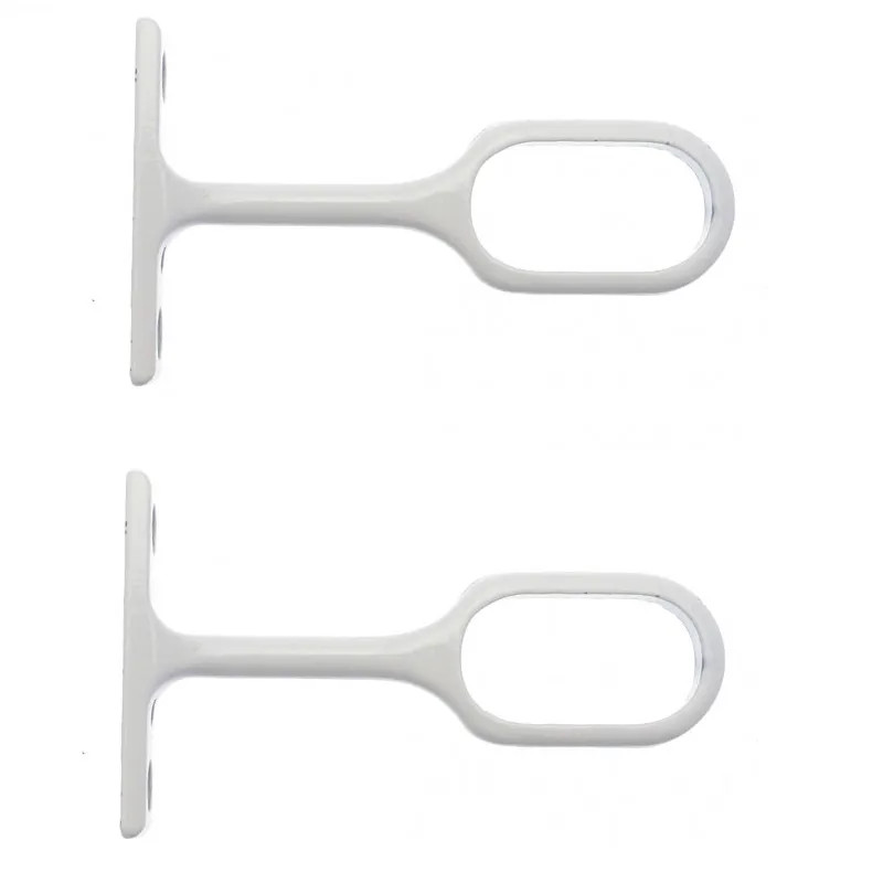 Support pour tube ovale pour penderie, 30x15 mm, saillie 55 mm, blanc, 2 pièces