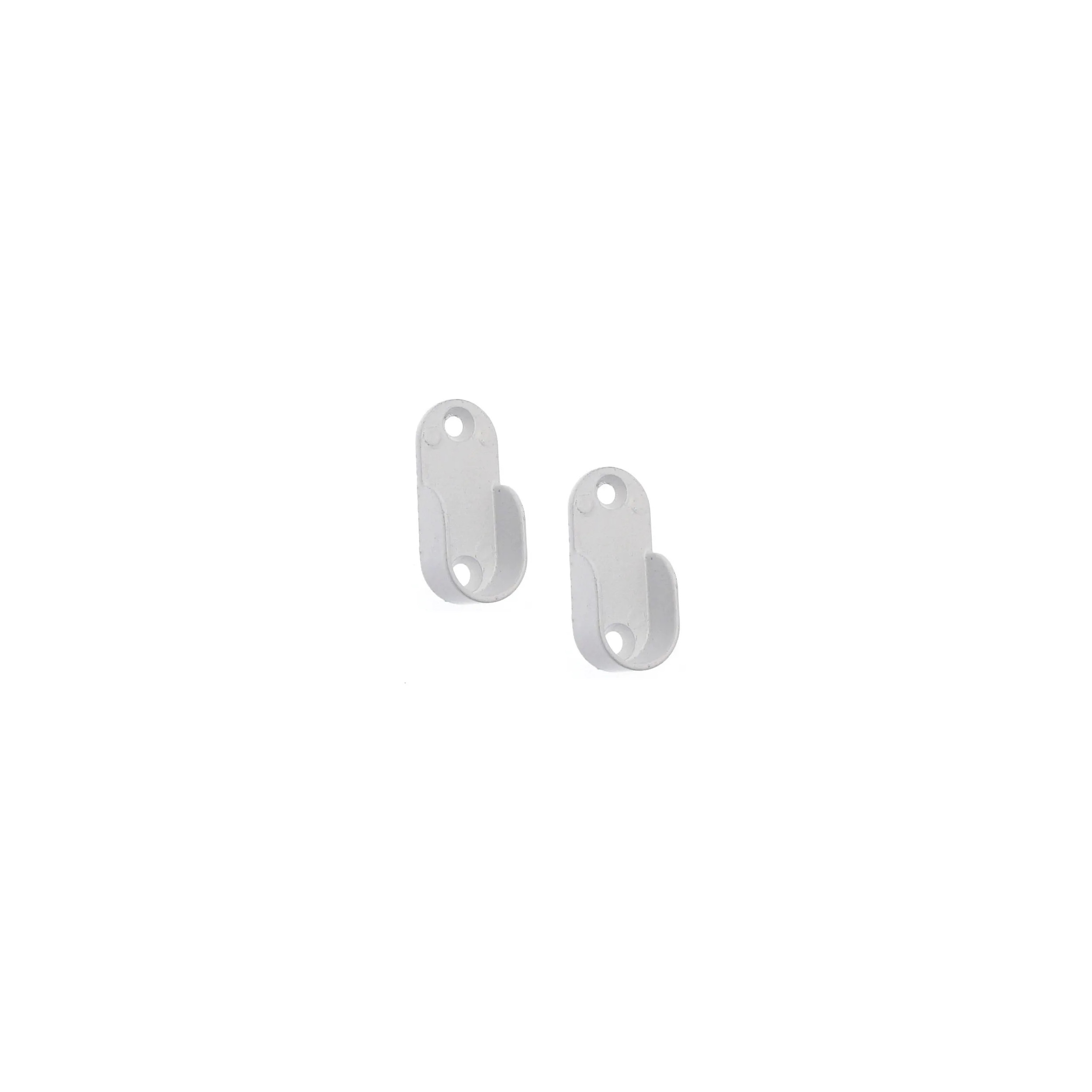 Support d\'extrémité pour tube ovale de penderie, 30x15mm, blanc, 2 pièces