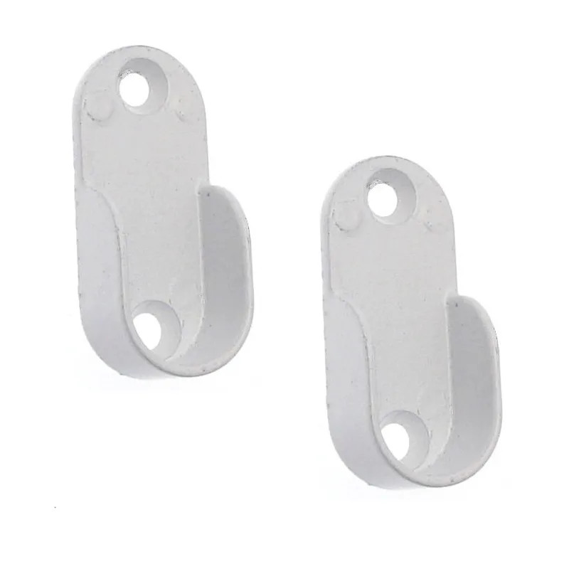 Supporto terminale per tubo ovale dell'armadio, 30x15mm, bianco, 2 pezzi