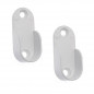 End support for oval wardrobe tube, 30x15mm, white, 2 pieces