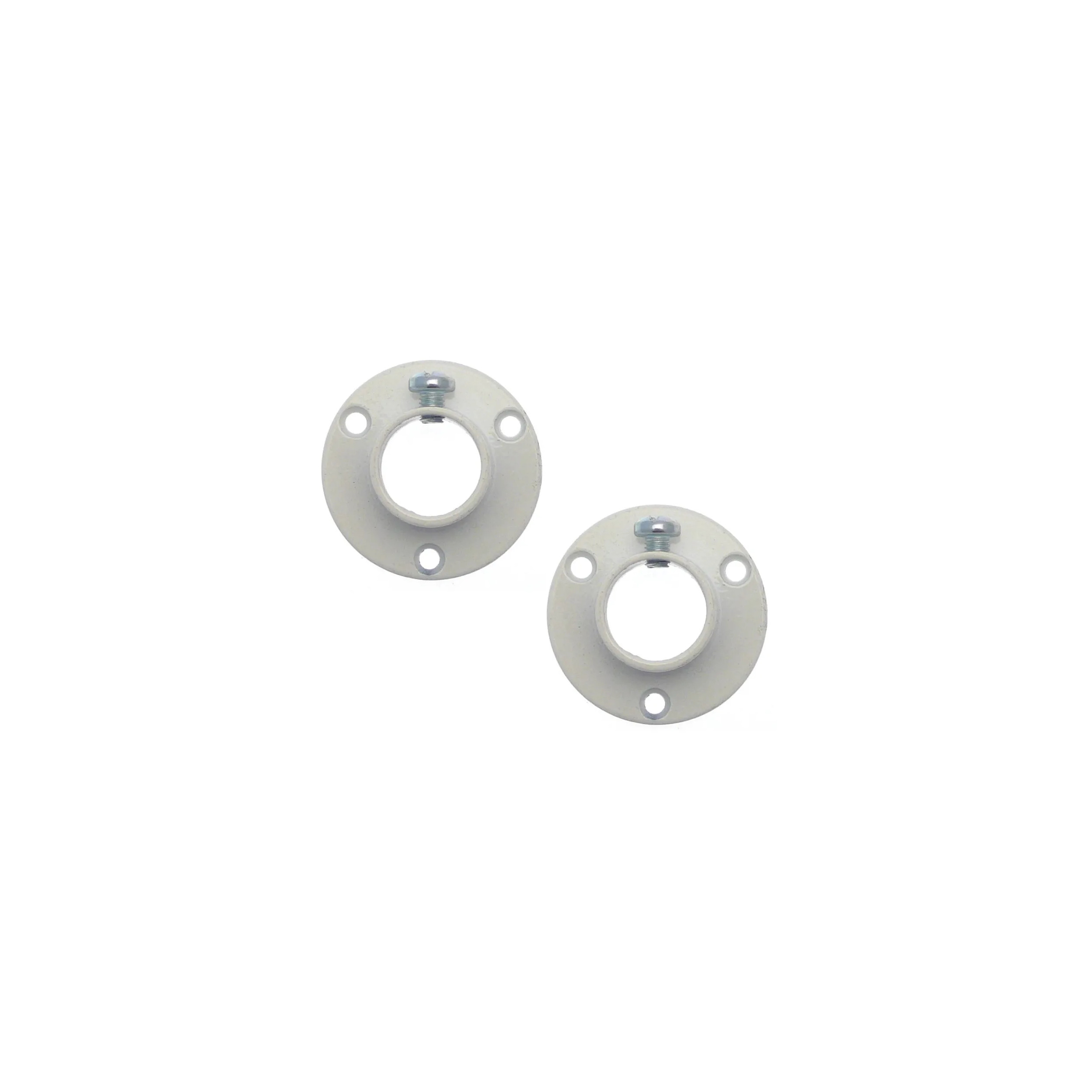 Support naissance embase 42mm pour penderie diamètre 16mm, 2 pièces, blanc