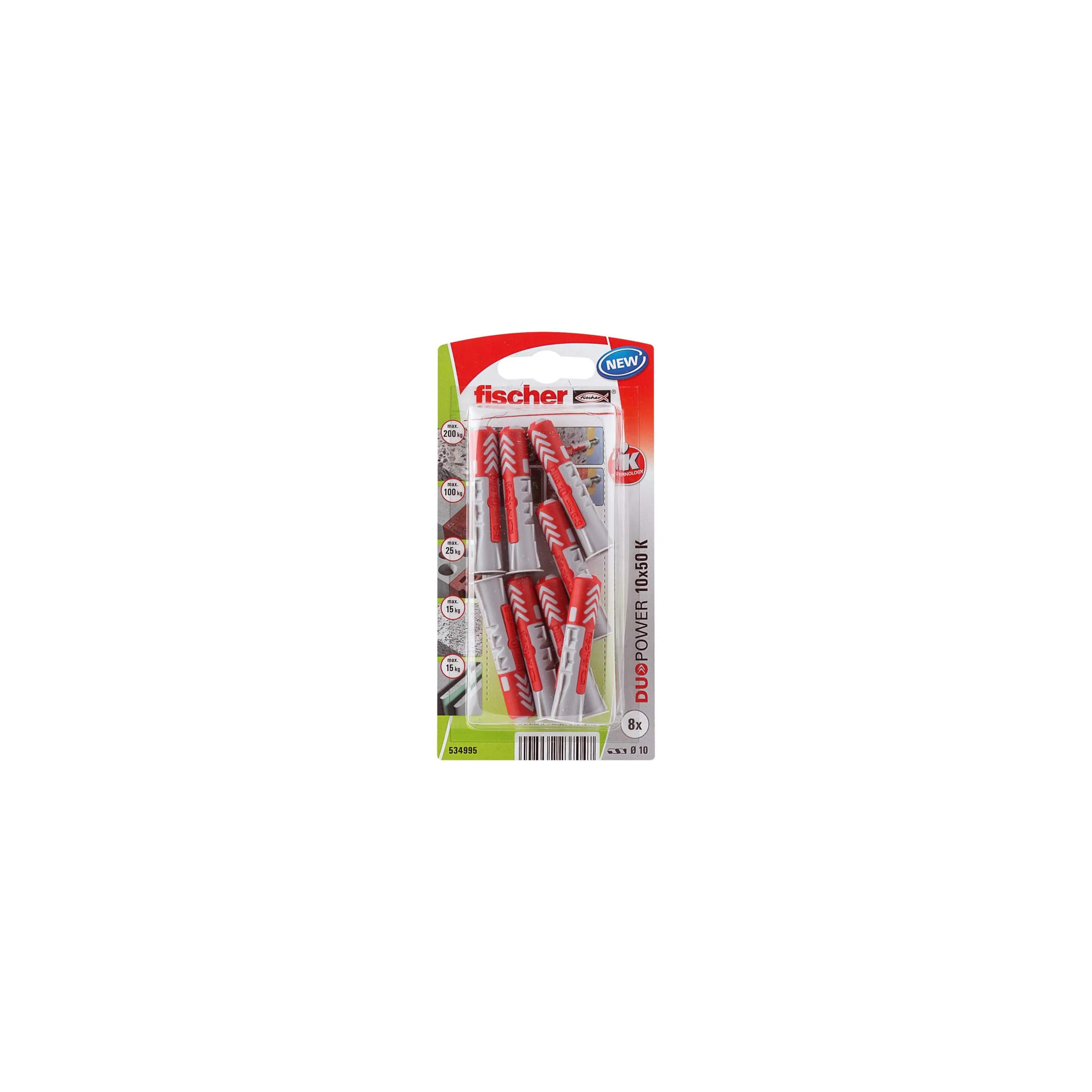 Chevilles DUOPOWER 10x50, 8 pièces